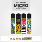 Immagine 2 - Clipper Micro Accendino a Pietrina Piccolo Ricaricabile con Fantasia Hippie Vision - Box da 48 Accendini