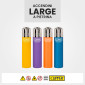 Immagine 2 - Clipper Large Accendino a Pietrina Grande Ricaricabile con Fantasia Mix 4 - Serie da 4 Accendini