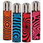 Immagine 1 - Clipper Large Accendino a Pietrina Grande Ricaricabile con Fantasia Groovy Ilusion - Serie da 4 Accendini