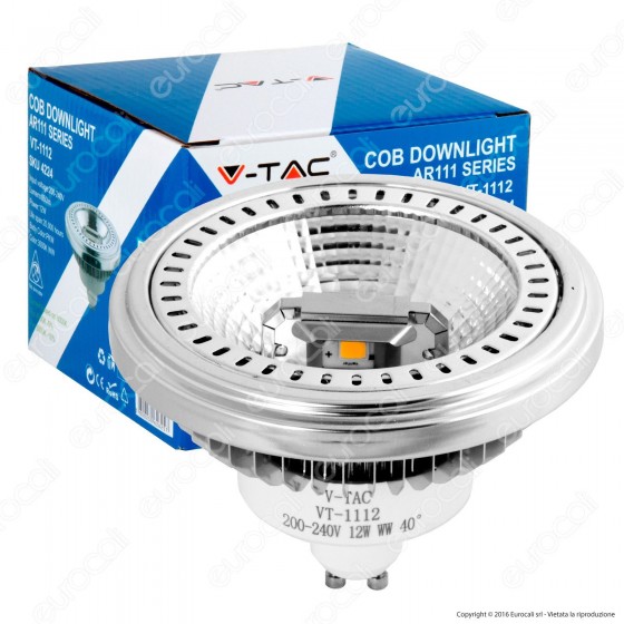 V-Tac VT-1112 Lampadina LED AR111 GU10 12W Faretto da Incasso 40° - V-Tac VT-1112 Lampadina LED AR111 GU10 12W Faretto da Incasso 40° -