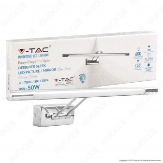 V-Tac VT-7008 Lampada da Specchio Wall Light Cromata 8W - SKU 3894 /