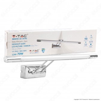V-Tac VT-7012 Lampada da Specchio Wall Light Cromata 12W - SKU 3982 /