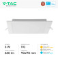 Immagine 5 - V-Tac Pro VT-61003 Mini Pannello LED Quadrato 3W SMD Chip Samsung a Incasso con Driver - SKU 104771 / 104781 / 104791