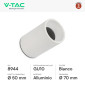 Immagine 2 - V-Tac VT-802-W Portafaretto Rotondo a Plafone in Alluminio con Portalampada per Lampadine GU10 Colore Bianco - SKU 8944