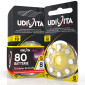 Udivita 80 Batterie per Protesi Acustiche Misura 10 Zinco Aria Tecnologia Phono Pulse - 10 Blister da 8 Pile