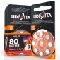 Udivita 80 Batterie per Protesi Acustiche Misura 13 Zinco Aria Tecnologia Phono Pulse - 10 Blister da 8 Pile