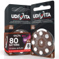 Udivita 80 Batterie per Protesi Acustiche Misura 312 Zinco Aria Tecnologia Phono Pulse - 10 Blister da 8 Pile