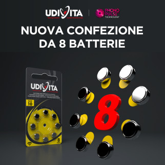Udivita Batterie Protesi Acustiche Misura 10 Blister da 8