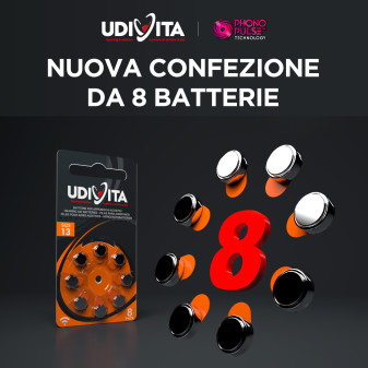 Udivita Batterie Protesi Acustiche Misura 13 Blister da 8