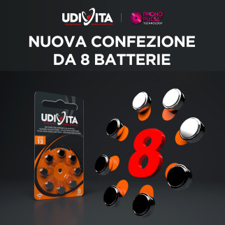 Udivita Batterie Protesi Acustiche Misura 13 Blister da 8