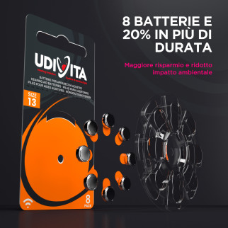 Udivita Batterie Protesi Acustiche Misura 13 Blister da 8