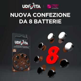 Udivita Batterie Protesi Acustiche Misura 312 Blister da 8