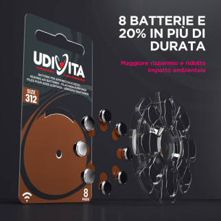 Udivita Batterie Protesi Acustiche Misura 312 Blister da 8