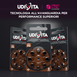 Udivita Batterie Protesi Acustiche Misura 312 Blister da 8