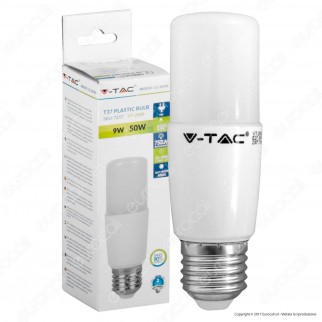 V-Tac VT-2089 Lampadina LED E27 9W Tubolare T37 - SKU 7256 / 7257 /