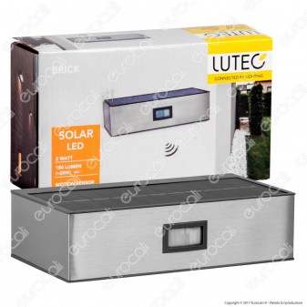 Lutec Lampada LED da Muro 2W con Pannello Solare e Sensore di
