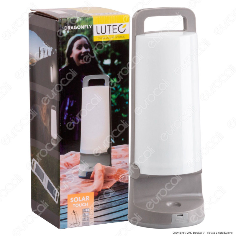Lutec Lampada LED da Tavolo Portatile Dragonfly 1,2W con Pannello