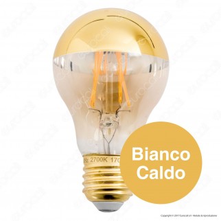 Girard Sudron Lampadina LED E27 6W Bulb A60 Filamento Ambrata Calotta