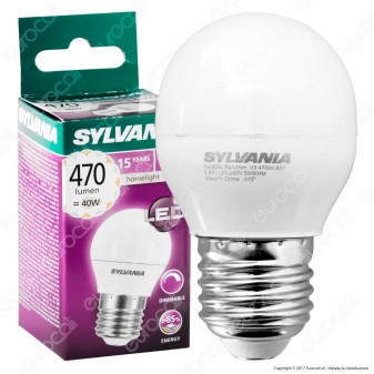 Sylvania ToLEDo Ball Lampadina LED E27 5,6W MiniGlobo G45 Dimmerabile
