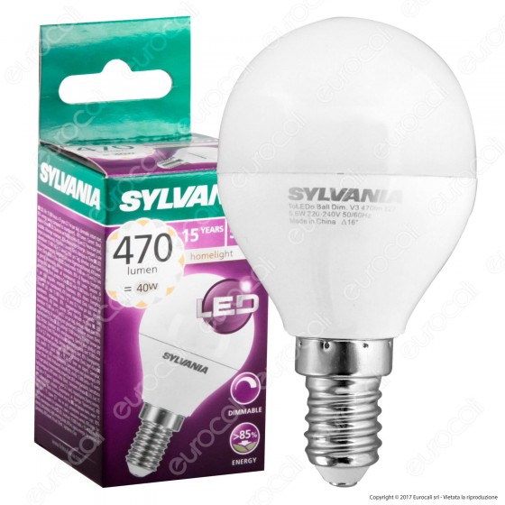 Sylvania ToLEDo Ball Lampadina LED E14 5,6W MiniGlobo P45 Dimmerabile Sylvania ToLEDo Ball Lampadina LED E14 5,6W MiniGlobo P45 Dimmerabile