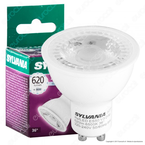 Sylvania RefLED Lampadina LED GU10 8W Faretto Spotlight 36° Sylvania RefLED Lampadina LED GU10 8W Faretto Spotlight 36°