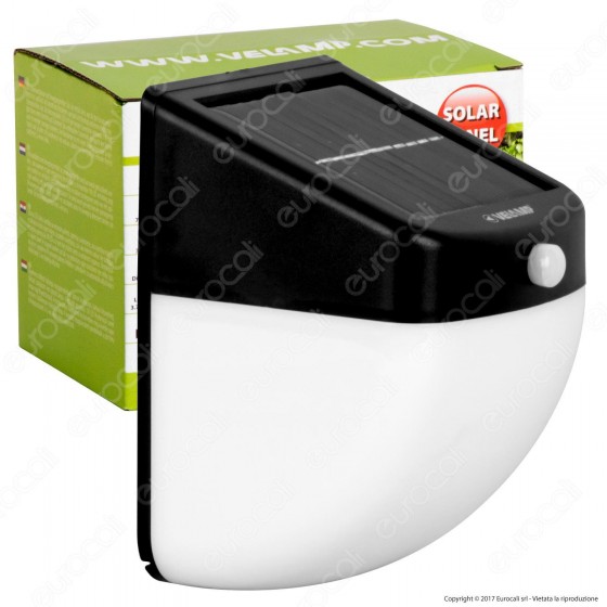 Velamp IS306 Lampada LED da Muro 1W con Pannello Solare e Sensore di Velamp IS306 Lampada LED da Muro 1W con Pannello Solare e Sensore di