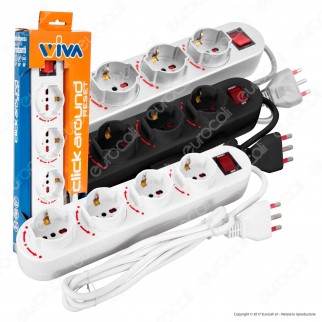 Wiva Click Around Multipresa 4 Posti ad Alveoli Rotanti - mod.
