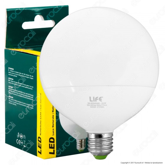 Life Lampadina LED E27 24W Globo G120 - mod. 39.920424C / 39.920424N Life Lampadina LED E27 24W Globo G120 - mod. 39.920424C / 39.920424N