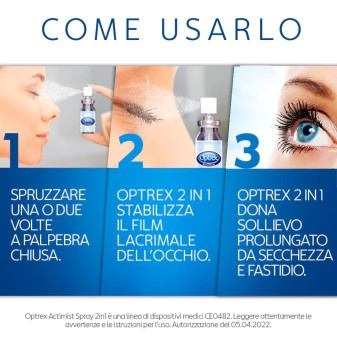 Optrex ActiMist Collirio Spray 2in1 Reidratante e Protettitvo per Occhi Secchi e Stanchi - Flacone