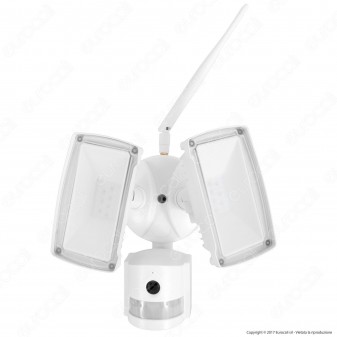 V-Tac VT-4818 Faretto LED Di Sicurezza 18W con Sensore e Telecamera WiFi Colore Bianco - SKU 5745