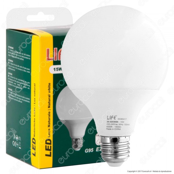 Life Lampadina LED E27 15W Globo G95 - mod. 39.920395C / 39.920395N / Life Lampadina LED E27 15W Globo G95 - mod. 39.920395C / 39.920395N /