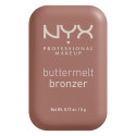 NYX Professional Makeup Buttermelt Bronzer in Polvere con Burro di Mango Mandorle e Karité 02 All Buttad Up - Cofanetto da 5g