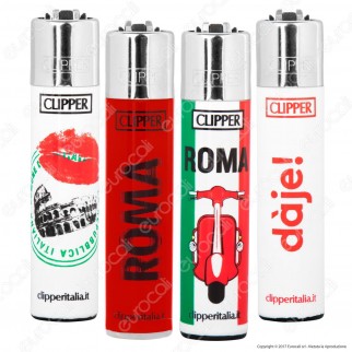 Clipper Large Fantasia Souvenir Roma - 4 Accendini [TERMINATO]