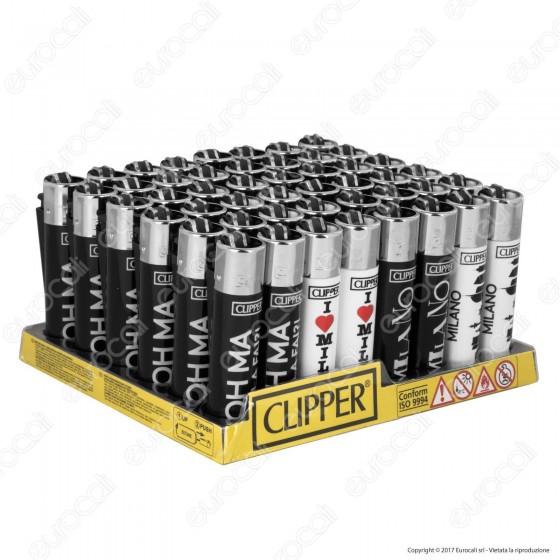 Clipper Large Fantasia Souvenir Milano - Box da 48 Accendini Clipper Large Fantasia Souvenir Milano - Box da 48 Accendini