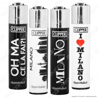 Clipper Large Fantasia Souvenir Milano - 4 Accendini [TERMINATO]