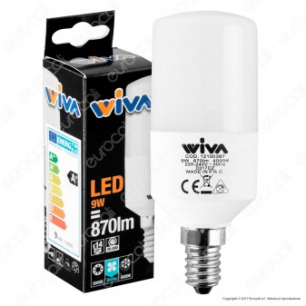 Wiva Lampadina LED E14 9W Tubolare - mod. 12100385 / 12100386 /