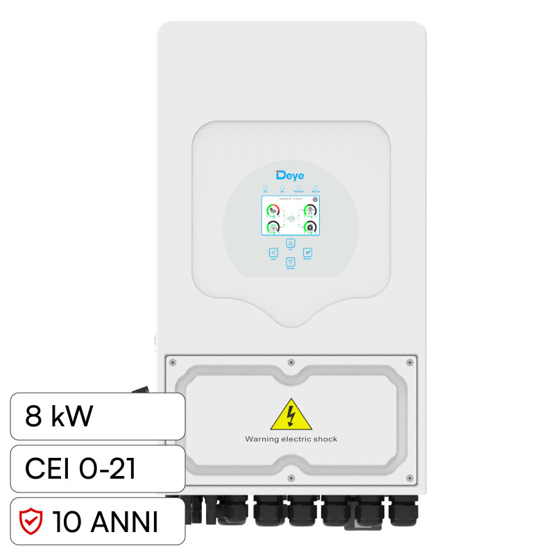 V-Tac Inverter Monofase Ibrido On-Grid / Off-Grid 8kW IP65 V-Tac Inverter Monofase Ibrido On-Grid / Off-Grid 8kW IP65
