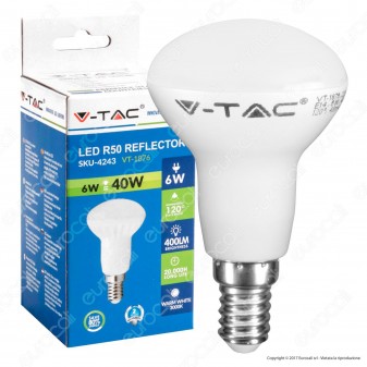 V-Tac VT-1876 Lampadina LED E14 6W Bulb Reflector R50 - SKU 4243 /