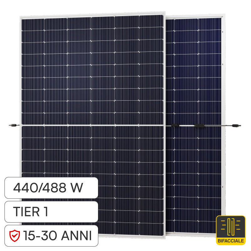 Pannelli Fotovoltaici 440W STC 488W BNPI TOPCon IP68 V-Tac Austa Osda