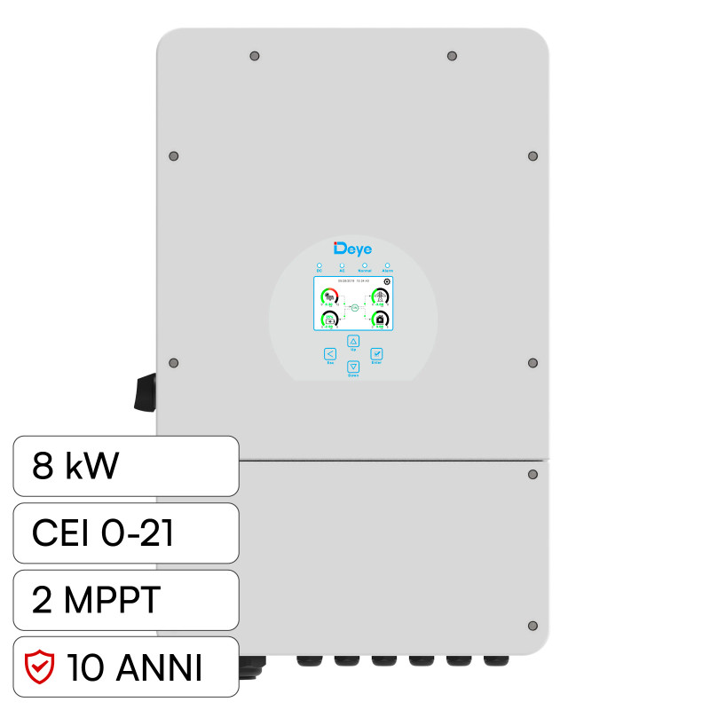 V-Tac Inverter Monofase Ibrido On-Grid / Off-Grid 8kW IP65