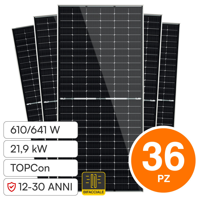 Pannelli Fotovoltaici 610W STC 641W BNPI TOPCon IP68 V-Tac Trinasolar Pannelli Fotovoltaici 610W STC 641W BNPI TOPCon IP68 V-Tac Trinasolar