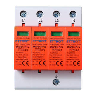 ETTROIT Scaricatore Di Sovratensione 3P+N 25KA-50KA T2 - Mod. JXSPD-3P+N