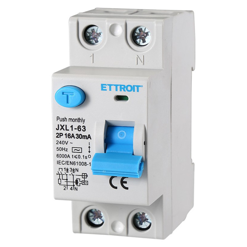 ETTROIT Interruttore Differenziale Puro 2P 25A 30mA 220V-6KA - Mod. JX322561