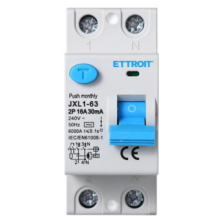ETTROIT Interruttore Differenziale Puro 2P 16A 30mA 220V-6KA - Mod. JX321661