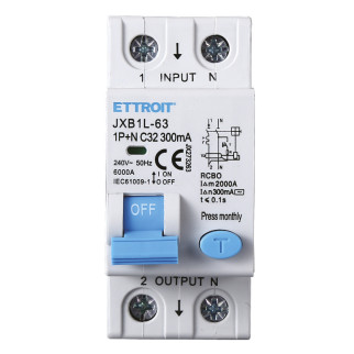 ETTROIT Magnetotermico Differenziale 1P+N 32A 300mA 220V-6KA - Mod. JX273263