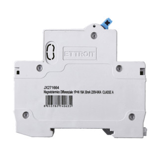 ETTROIT Magnetotermico Differenziale 1P+N 16A 30mA 220V-6KA CLASSE A - Mod. JX271664