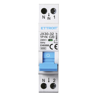 ETTROIT Interruttore Magnetotermico 1P+N 20A 220V 6KA - Mod. JX152060