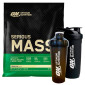 Optimum Nutrition Serious Mass Proteine Whey alla Vaniglia con Shaker - Busta da 5,45Kg con Shaker + Reforce Steel Shaker