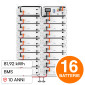 V-Tac Kit 16 Batterie BMS Stack LiFePO4 81,92kWh Alta Tensione per Impianto Fotovoltaico Armadio Rack con Base - SKU 12355