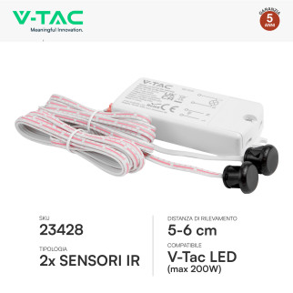 V-Tac VT-81012 Sensore di Movimento a Infrarossi Max 200W IP20 V-Tac VT-81012 Sensore di Movimento a Infrarossi Max 200W IP20